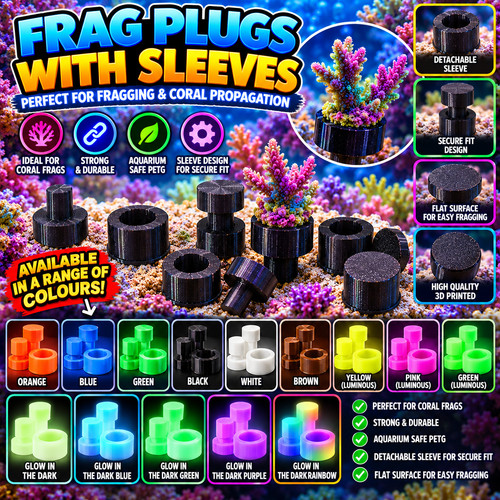 Printed coral frag plugs - printed,