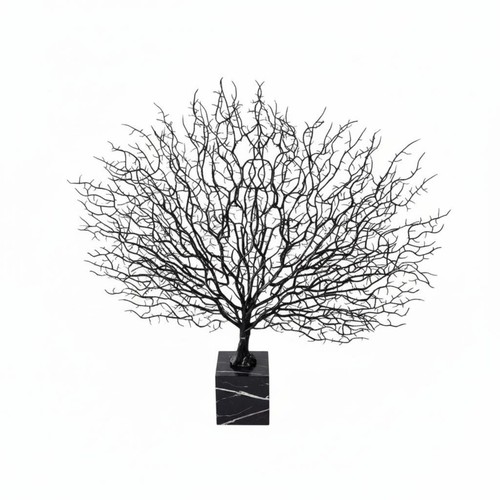 Marble coral statue black - marble,