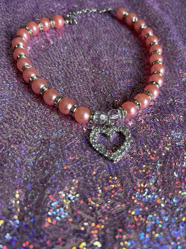 Coral pink faux pearl - pearl, beaded